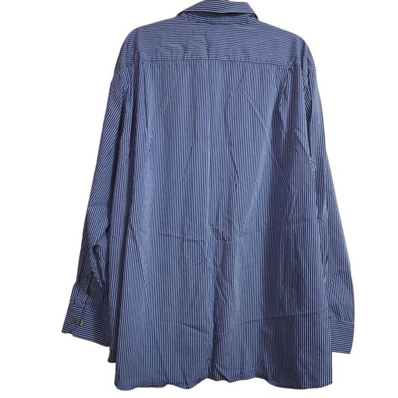 Apt 9 Mens Blue striped long sleeve shirt 3XB All Cotton - Picture 2 of 9
